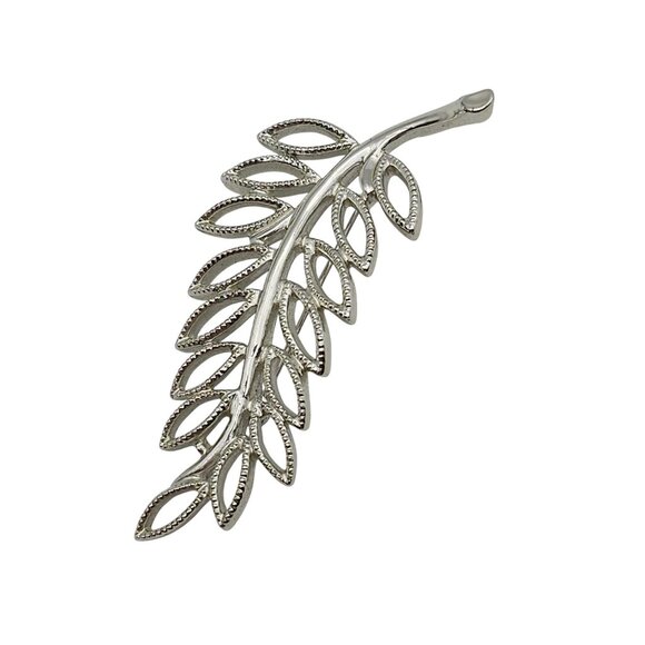 VTG Emmons Brooch Silver Tone Filigree Leaf Natural Boho Fairy Cottage Core Pin - Picture 7 of 15